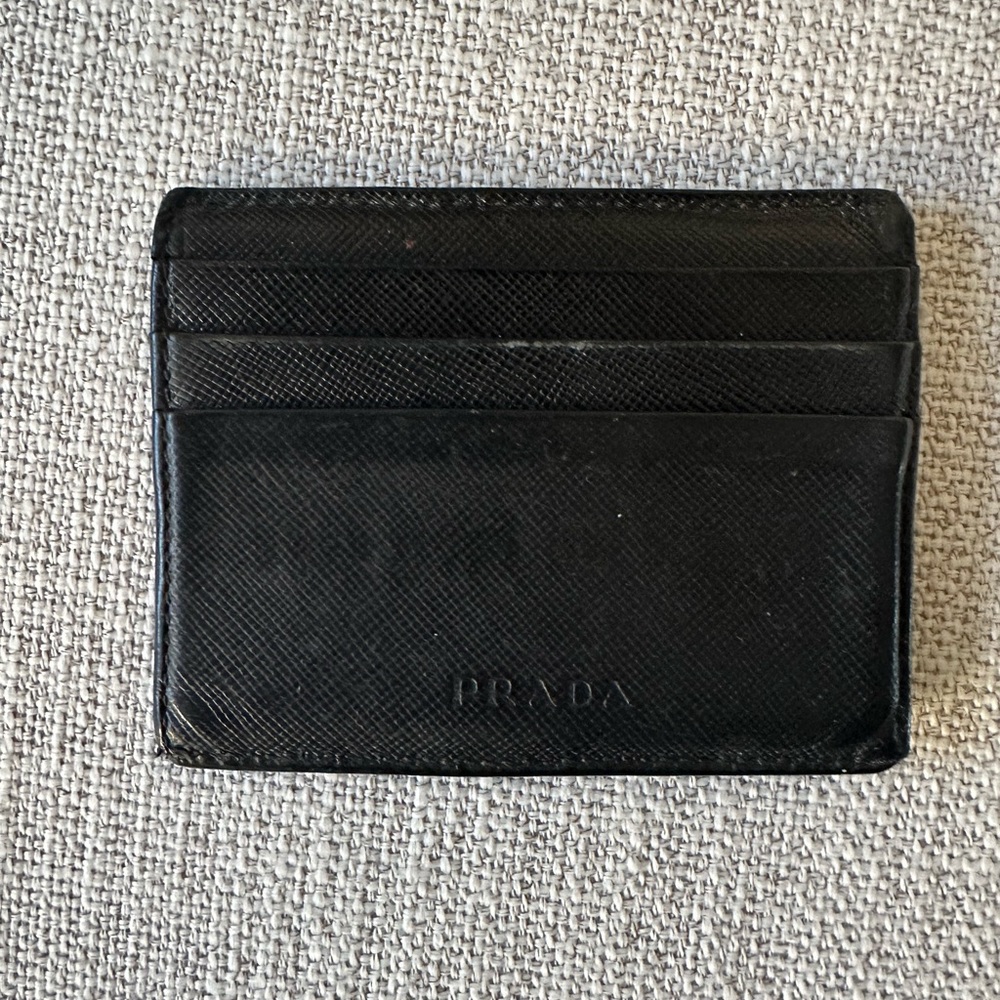 Prada vintage men’s black credit card holder